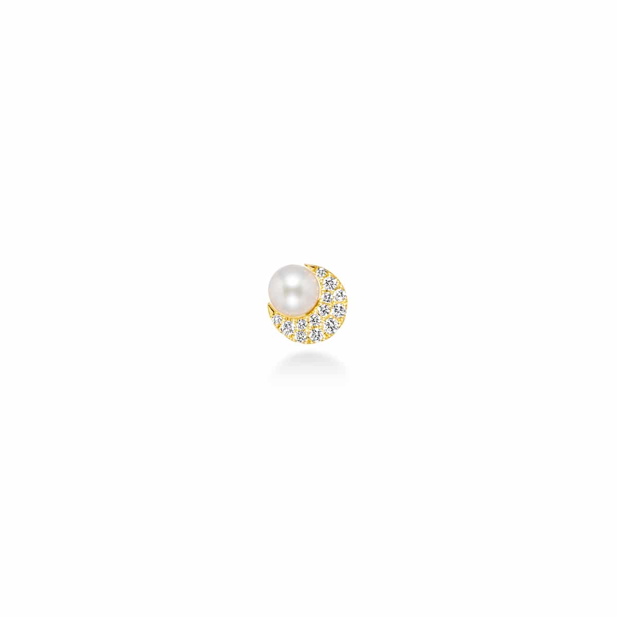 crescent pearl pavé earring