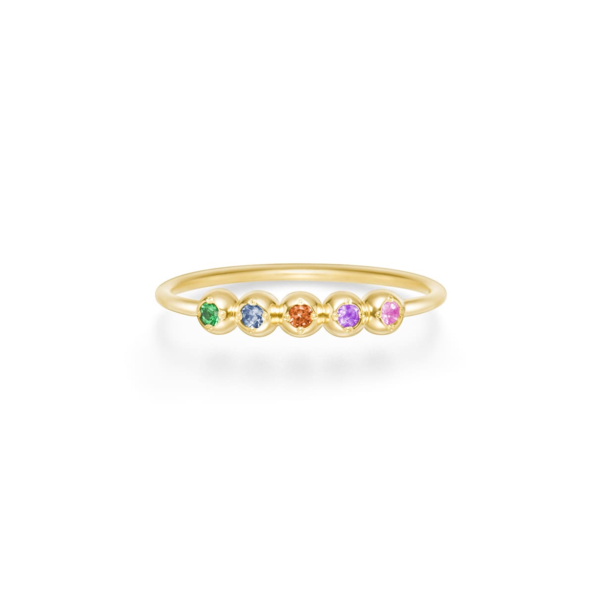 filament multi color stone ring