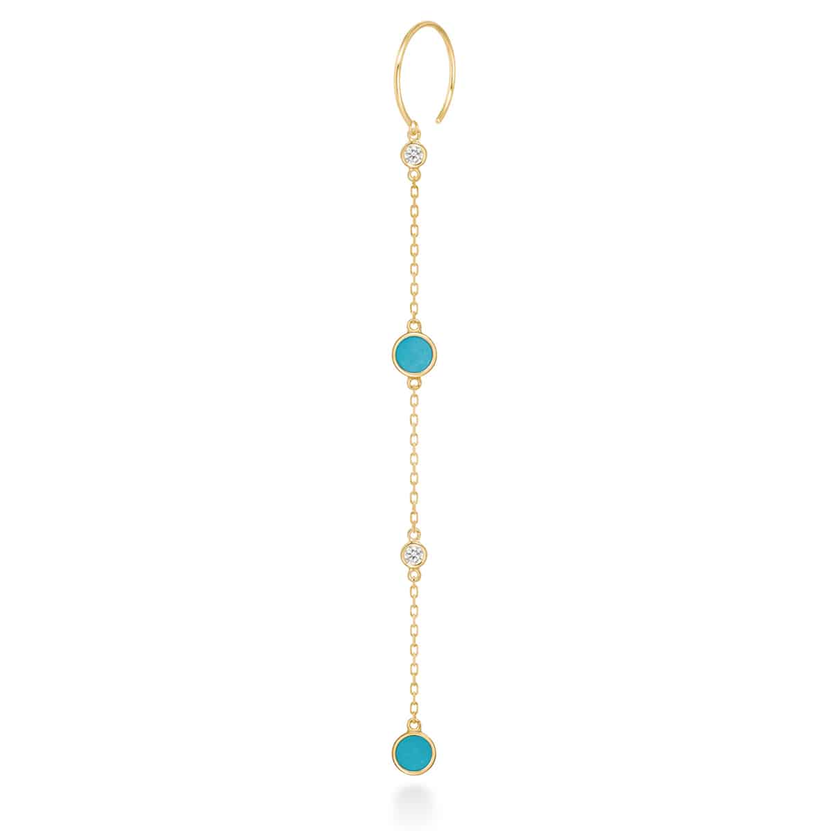 nudity grand turquoise long earring