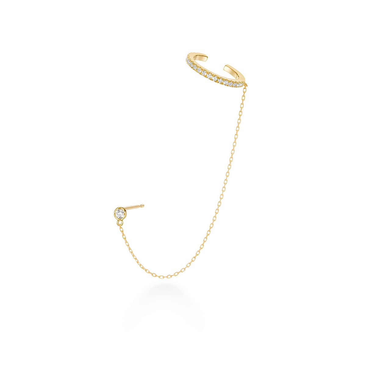 nudity chain ear cuff earring (diamonds)