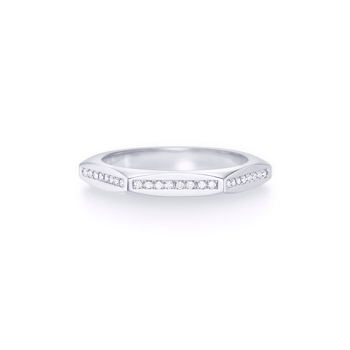 ruche facet diamond ring