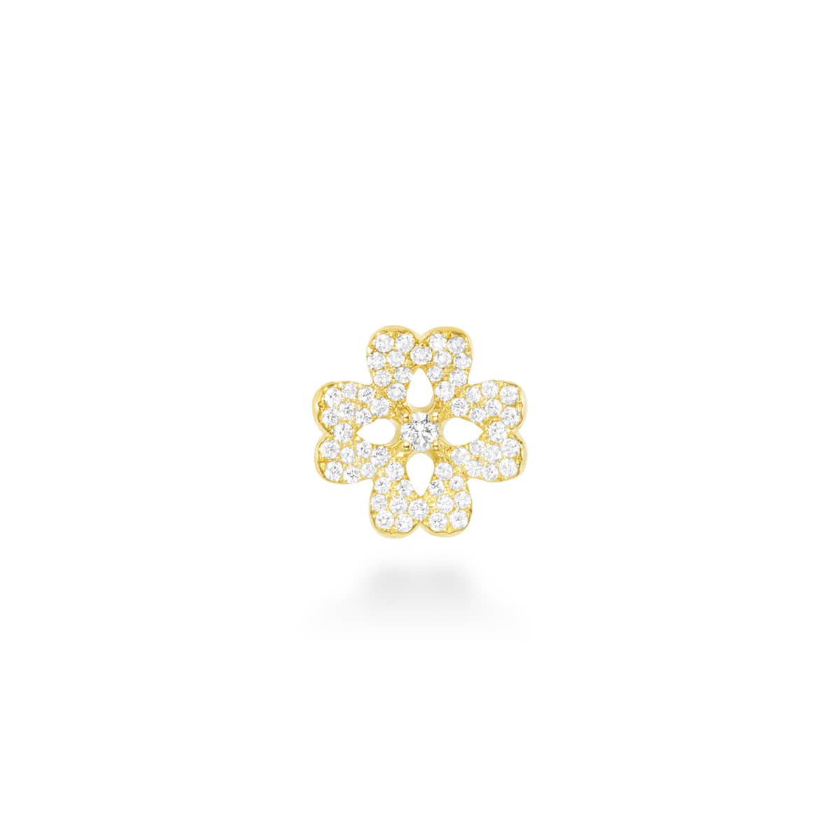 fleur blanche pavé earring