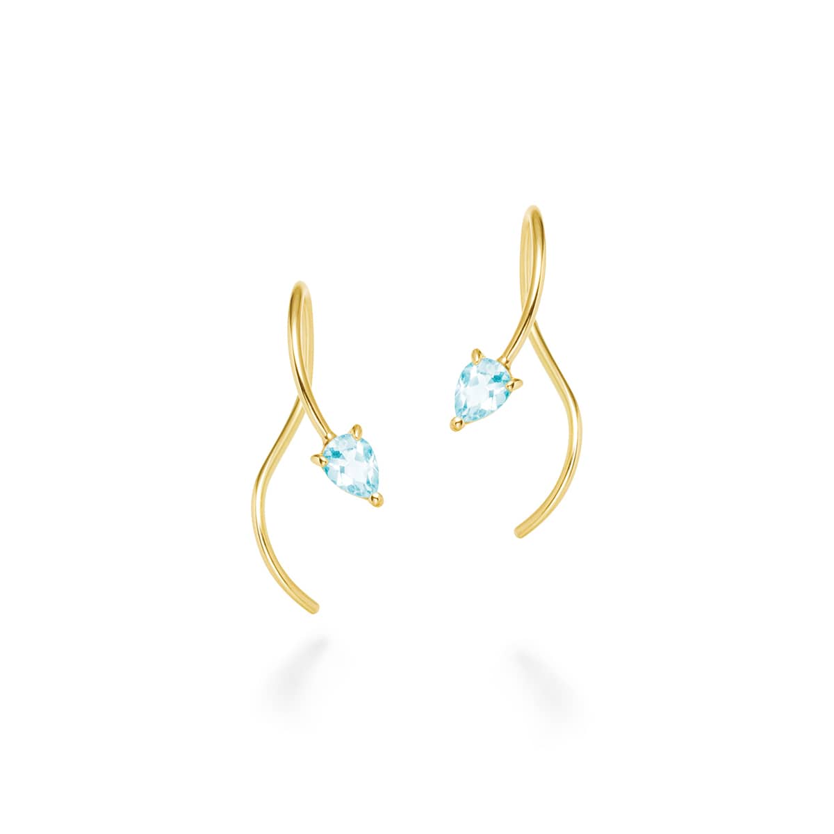 foliage petal earrings (aquamarine)