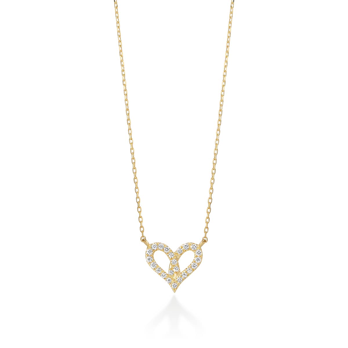 fil rouge heart necklace diamonds