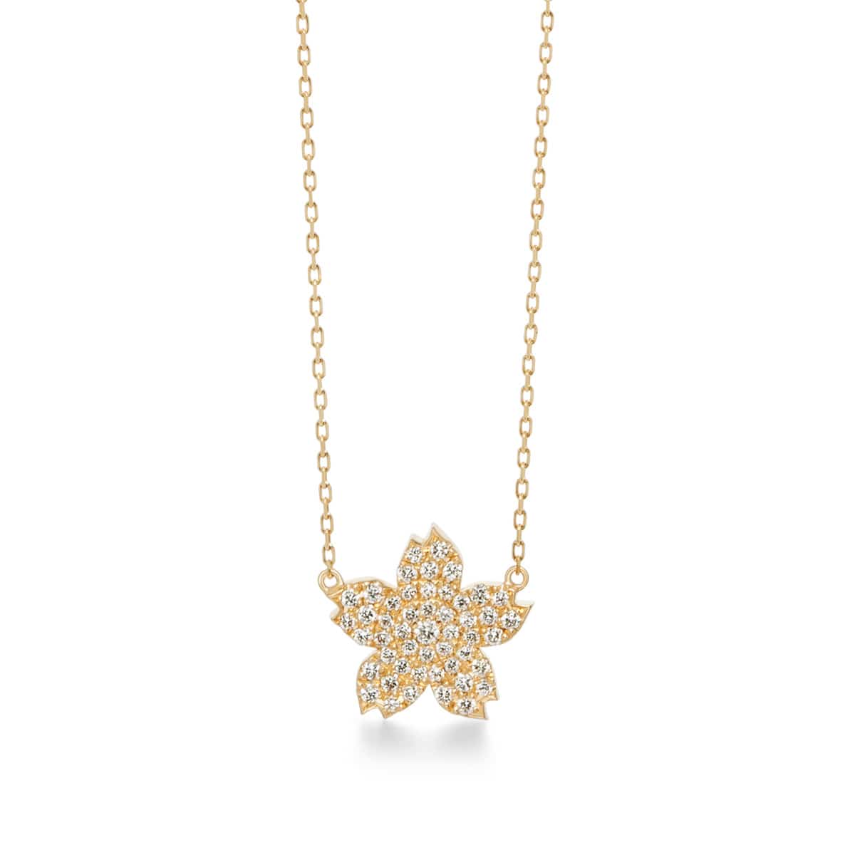 sakura pavé midi necklace (0.22ct)