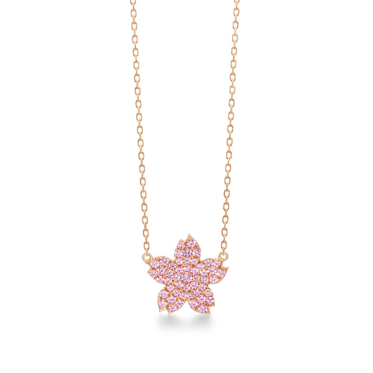 sakura pavé midi necklace (pinksapphire)