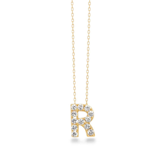 première étoile initial necklace R