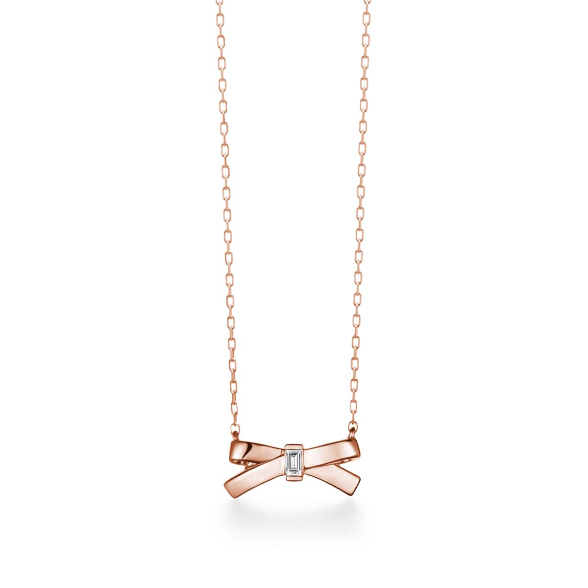 petit ruban rose necklace