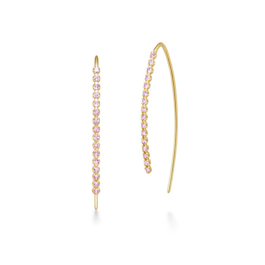 believe leaf earrings (pink sapphire)