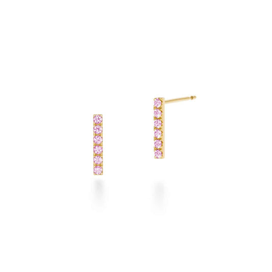 tina line short earrings (pink sapphire)