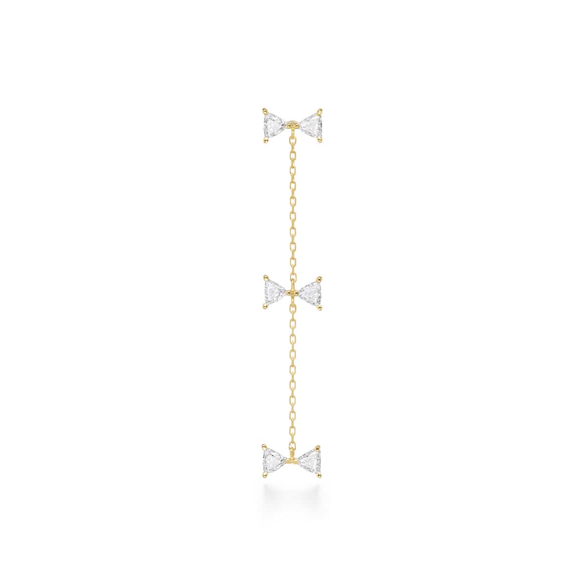 cerf-volant triplet diamond earring