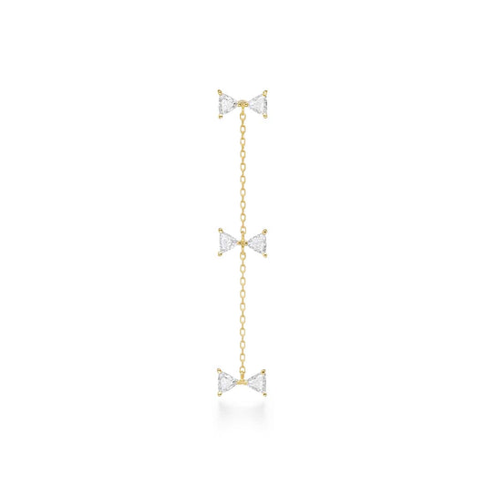 cerf-volant triplet diamond earring