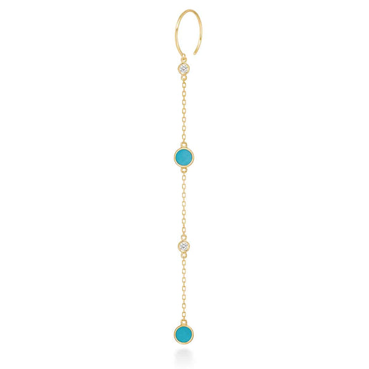 nudity grand turquoise long earring