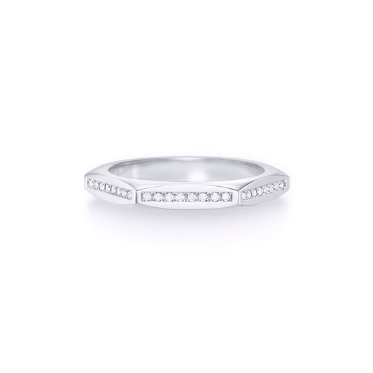 ruche facet diamond ring