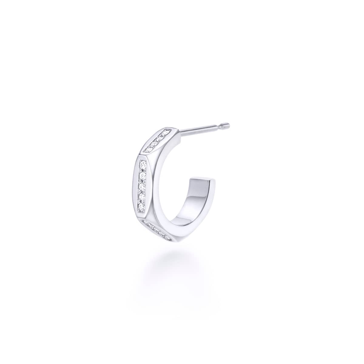 ruche facet diamond earring
