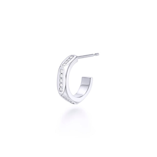 ruche facet diamond earring