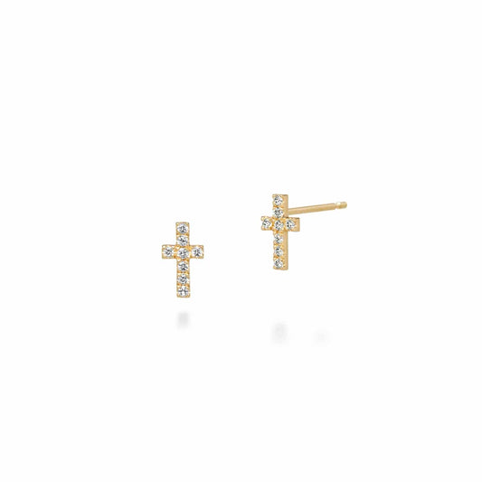 cross pavé earrings