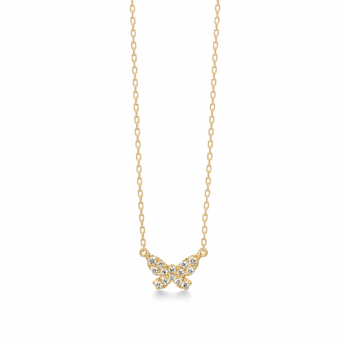 butterfly pavé necklace 