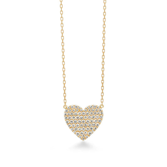 heart pavé moyenne necklace