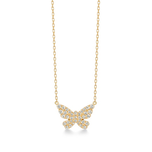 butterfly pavé midi necklace