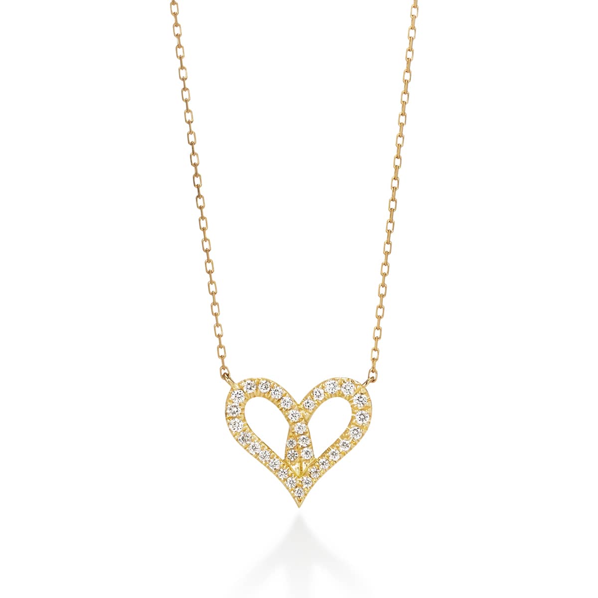 fil rouge heart midi necklace diamonds