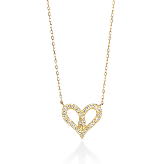 fil rouge heart midi necklace diamonds
