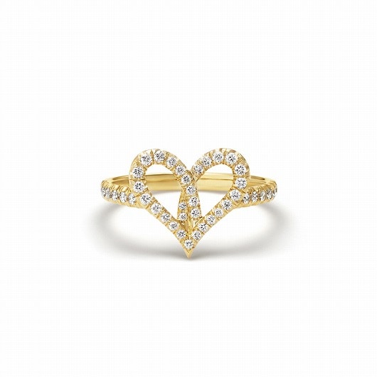 fil rouge heart midi ring diamonds
