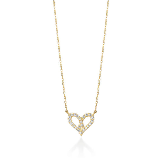 fil rouge heart necklace diamonds