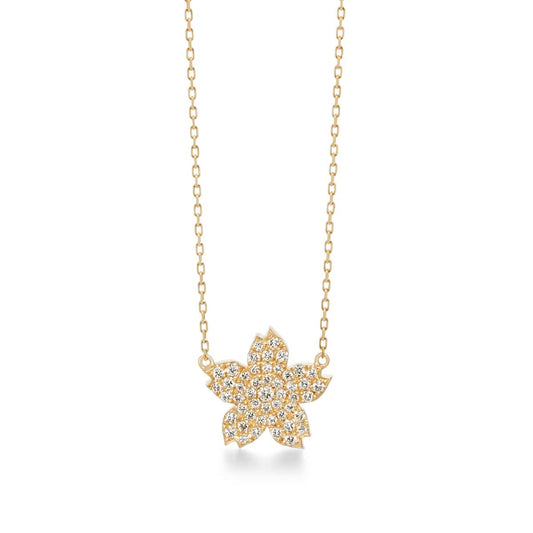 sakura pavé midi necklace (0.22ct)