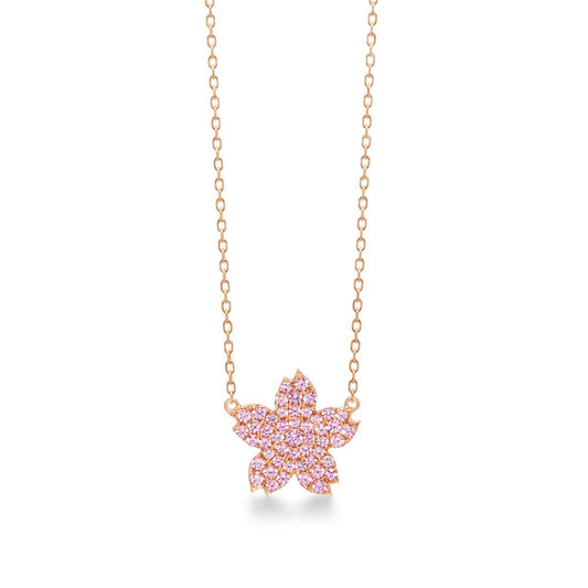 sakura pavé midi necklace (pinksapphire)