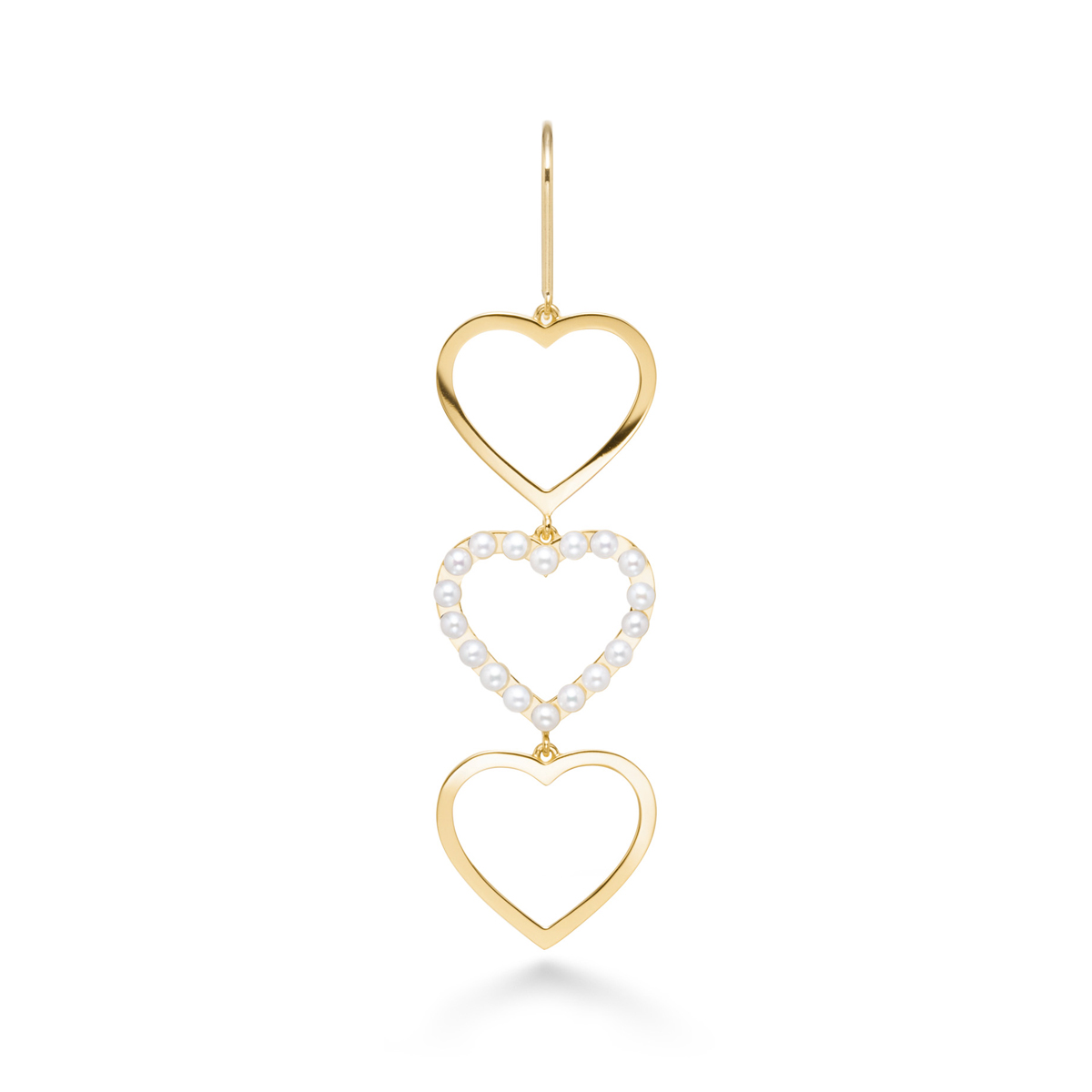 trois perle heart earring