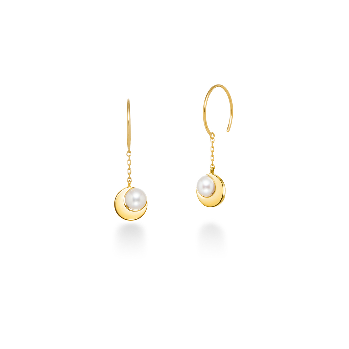 crescent pearl earrings