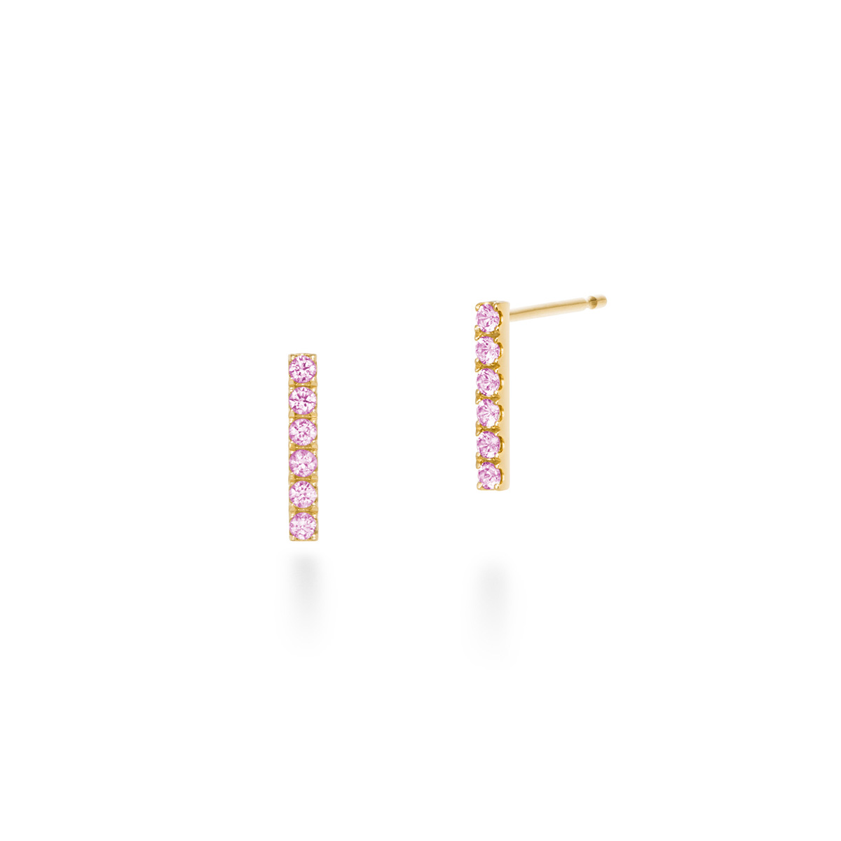 tina line short earrings (pink sapphire)