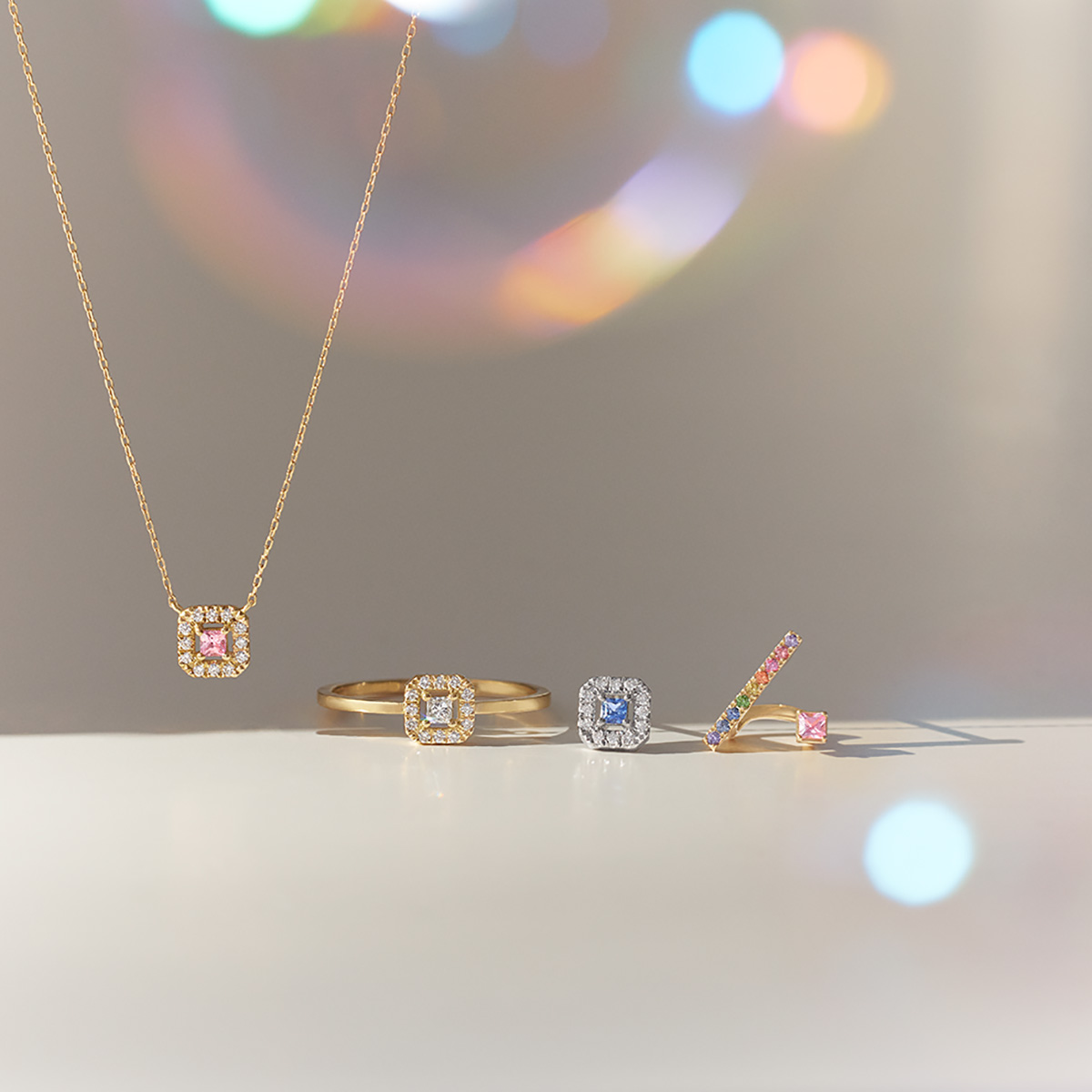 tina coffret necklace (pink sapphire)