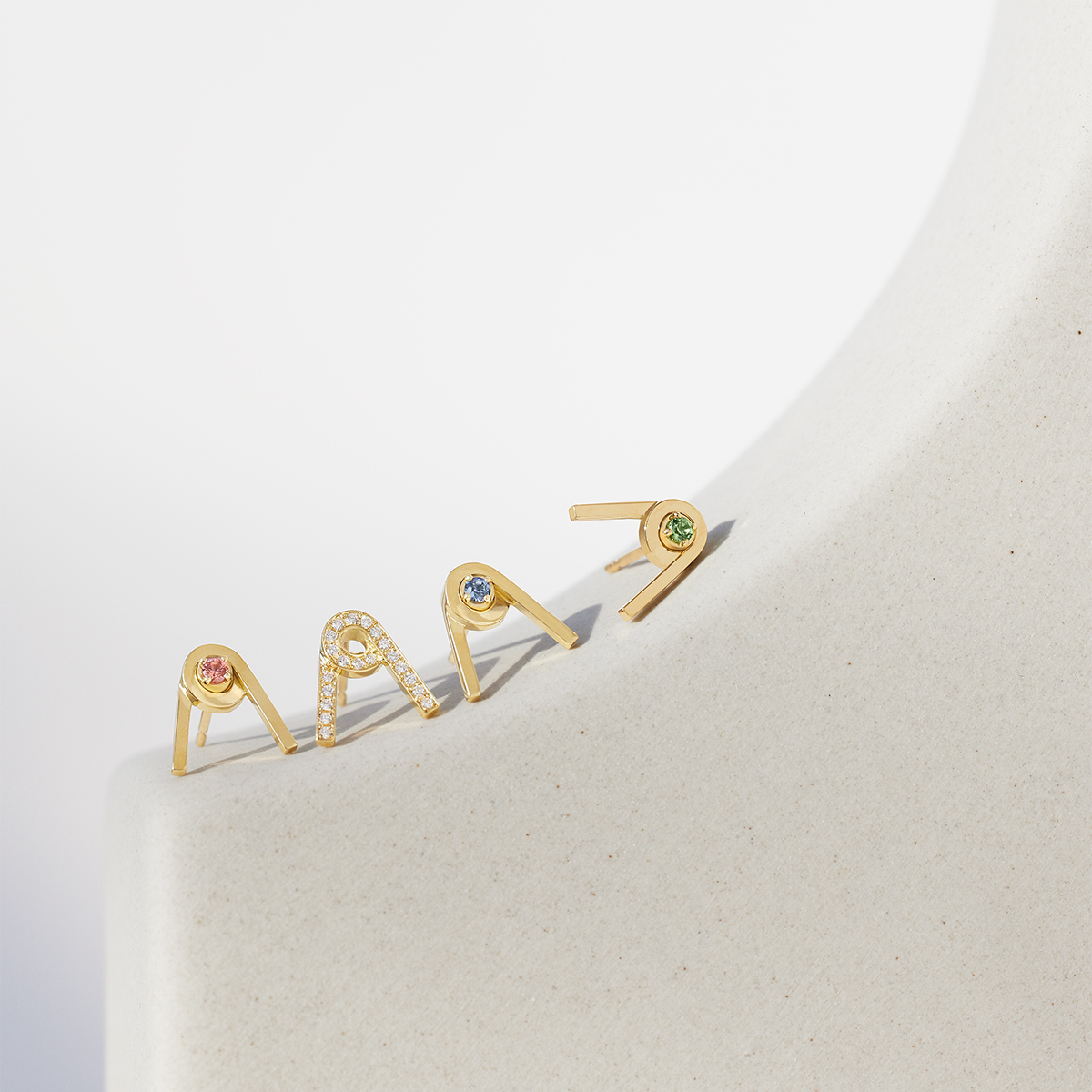 AHKAH spring pavé stud earring