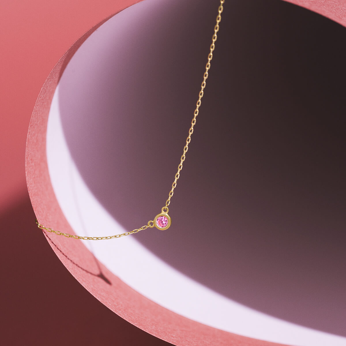 nudity color necklace (pink sapphire)