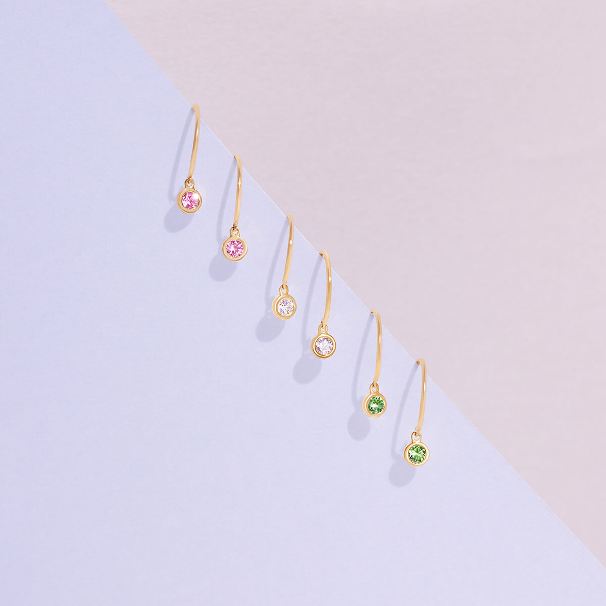 nudity color earring (pink sapphire)